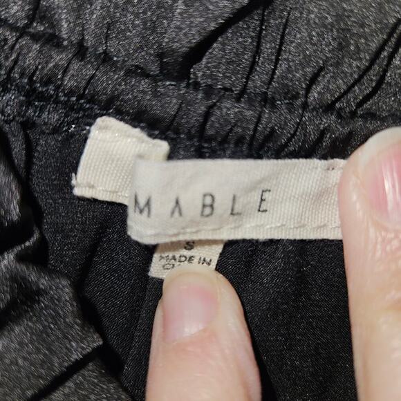 Mable Black Ruched Mini Dress Off Shoulder Puff Short Sleeves Size Small. - Picture 7 of 8